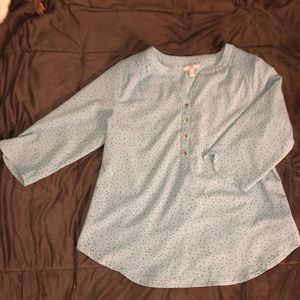 Light Blue Polka Dot Blouse